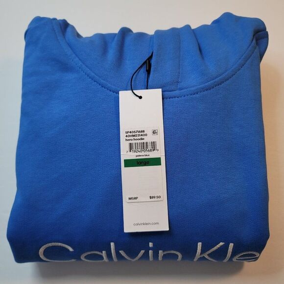 Calvin Klein Men's Relaxed Fit Standard Logo Terry Hoodie - Picture 5 of 6